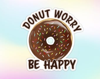 Donut Vinyl Sticker: Waterproof, Hand-Drawn Kawaii Art