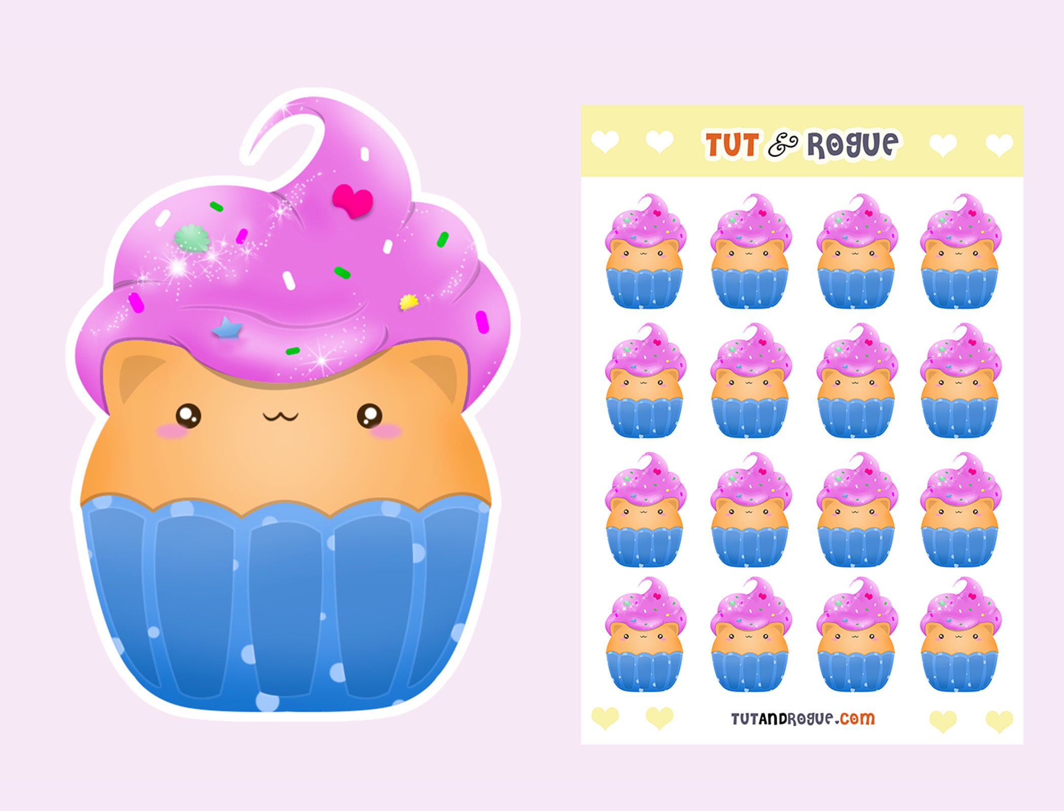 Birthday Cupcake sticker sheet Kawaii journal stickers Paper & Party ...