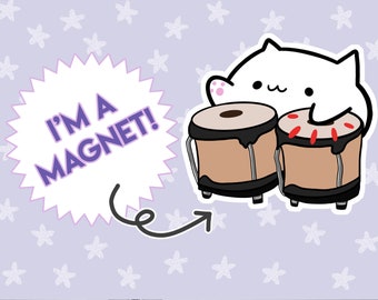 Bongo Cat Magnet, Cat Magnet, Meme Magnet
