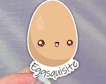 Kawaii Egg Vinyl Sticker: Waterproof Laptop/Water Bottle Decal