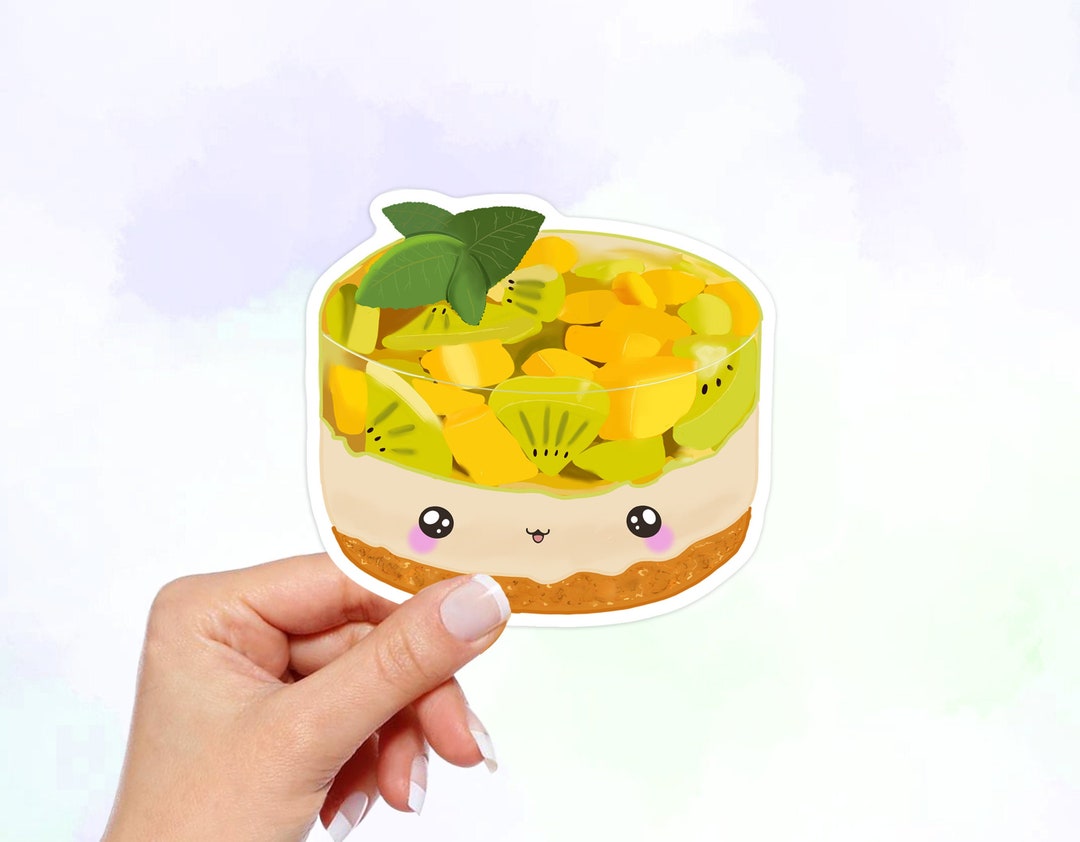 Fruit Jello Cake Vinyl Sticker, Waterproof Sticker, Water Bottle