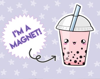 Boba Tea Magnet, Kawaii Magnet, Cute Magnet