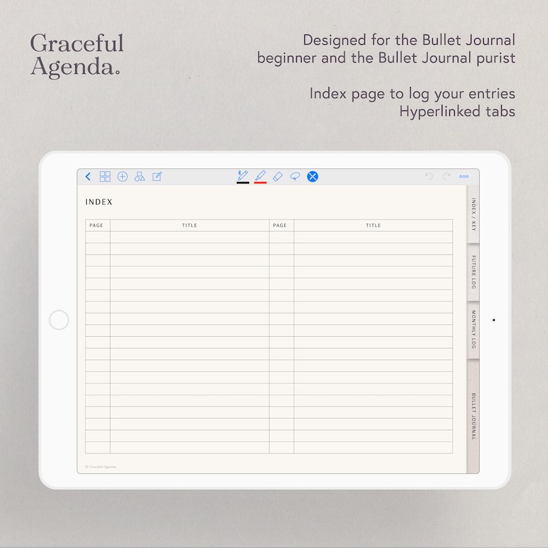 Digital Basic Bullet Journal Goodnotes Planner Minimalist - Etsy