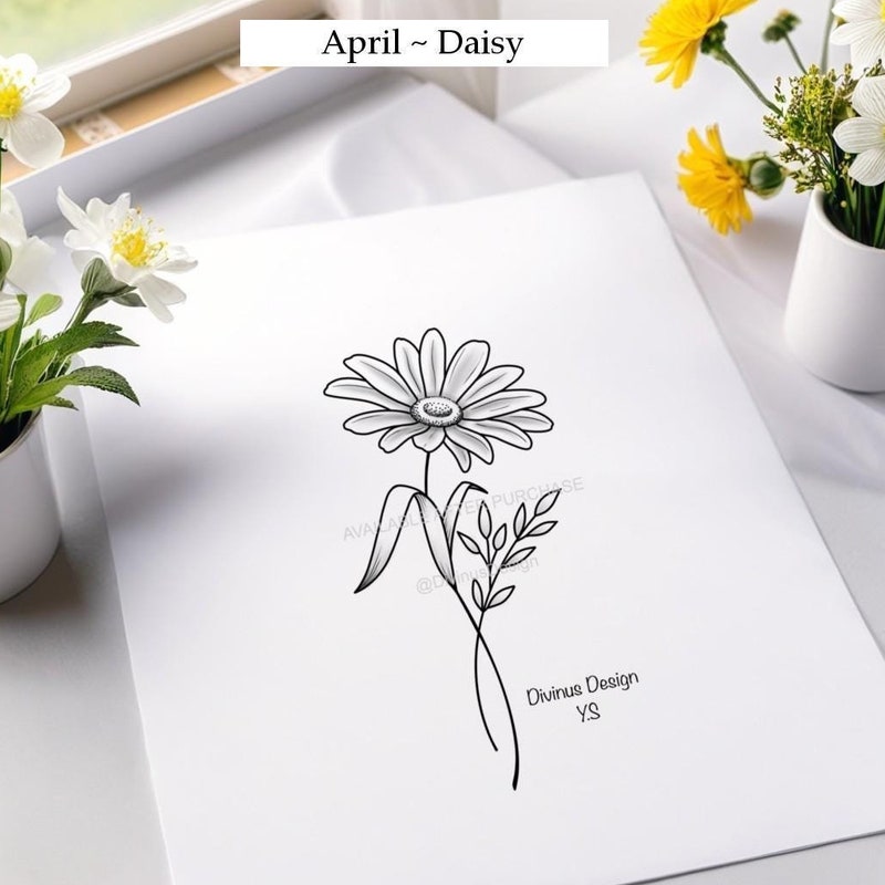 Daisy Tattoo - Etsy