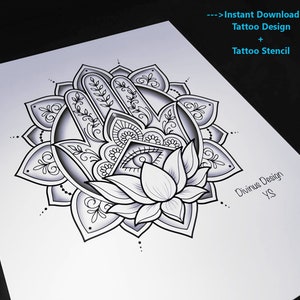 98-00013 resting rose tattoo stencil - iStencils