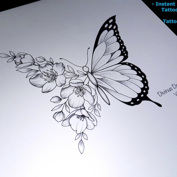 Butterfly Tattoo - Etsy