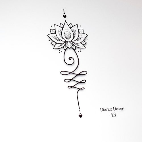 unalove small unalome tattoo design and stencil template etsy