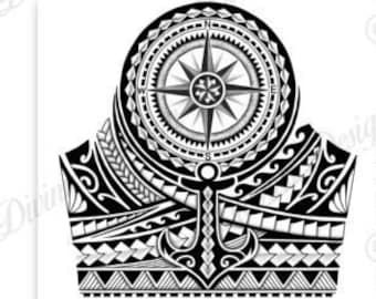 Half Sleeve Polynesian Tattoo Wrap Around Shoulder To Elbow
