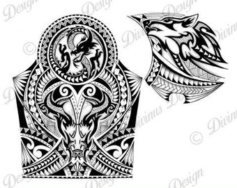Instant Download Half Sleeve Polynesian/maori Tattoo and Chest - Etsy New Zealand