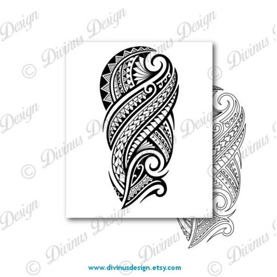 Tribal Polynesian Tattoo Half Sleeve Shoulder to Elbow - Etsy Denmark