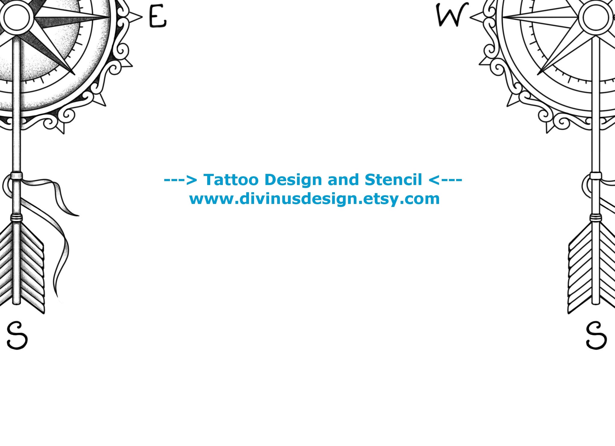 Tatouage Rose Des Vents Polynésienne Conception de tatouage de rose des vents et de flèche et - Etsy France