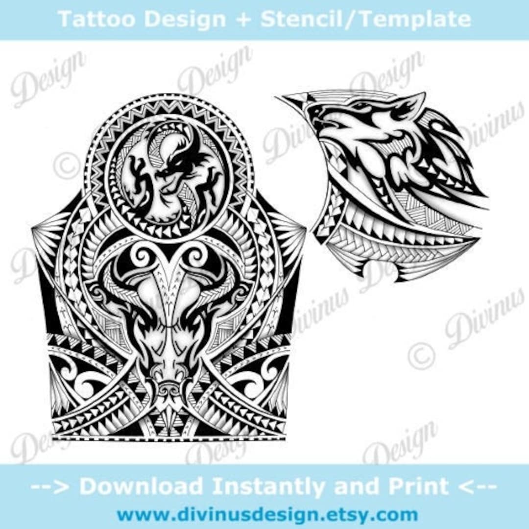 Instant Download Half Sleeve Polynesian/Maori Tattoo And Chest - Etsy