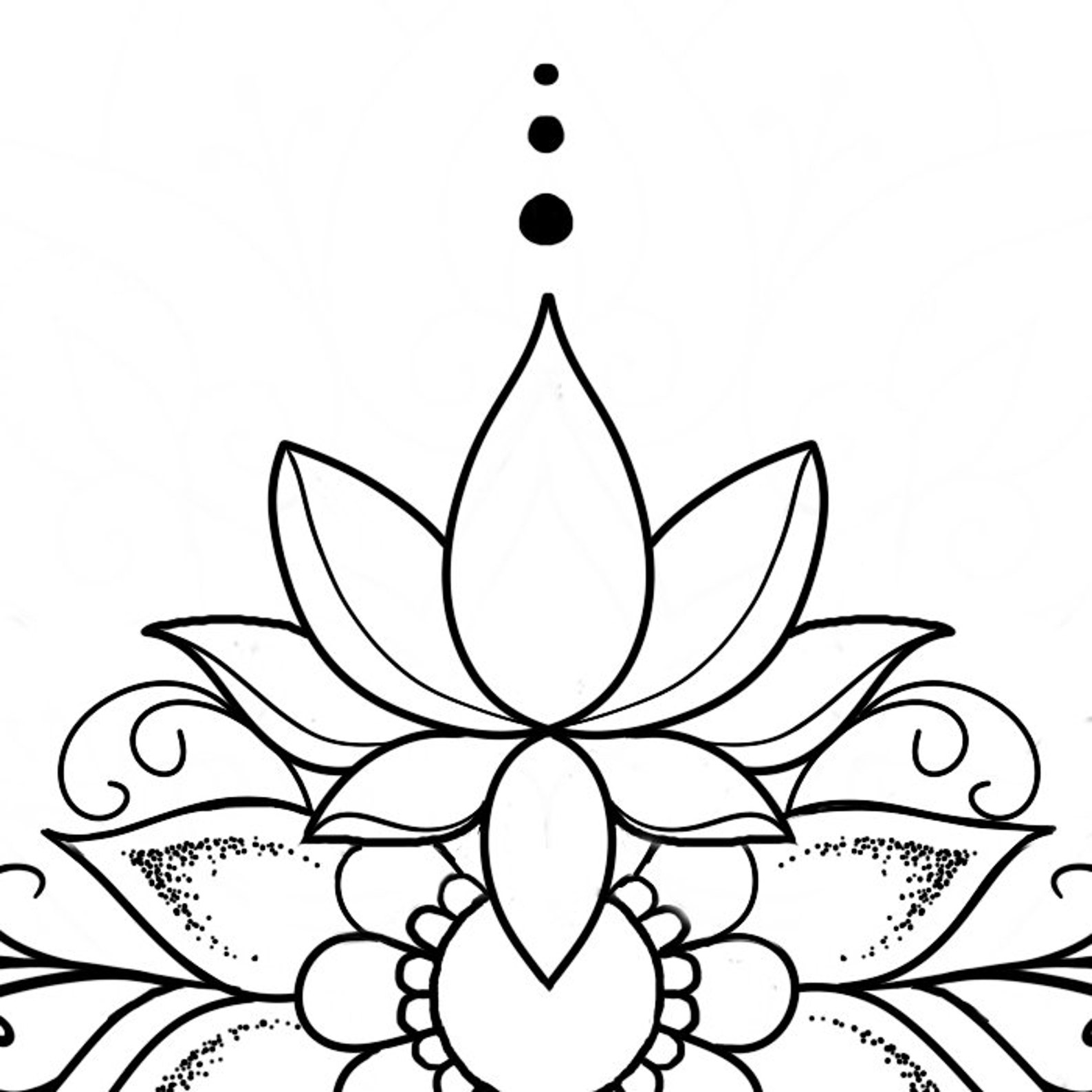 Lotus Underboob/sternum Tattoo Design and Stencil Instant Etsy UK