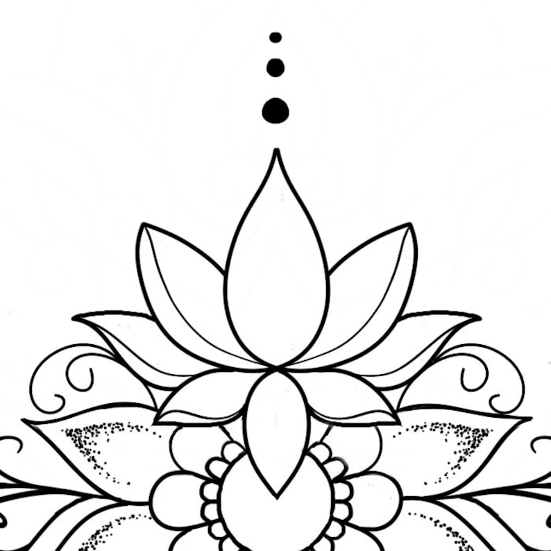 Lotus Underboob/sternum Tattoo design and Stencil Instant | Etsy