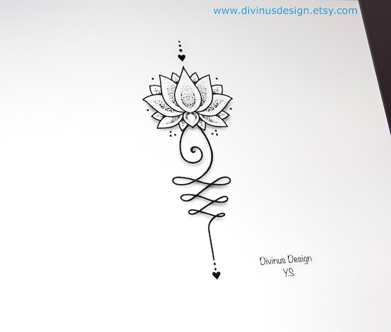 Unalove Diseño de tatuaje pequeño Unalome y plantilla / - Etsy España