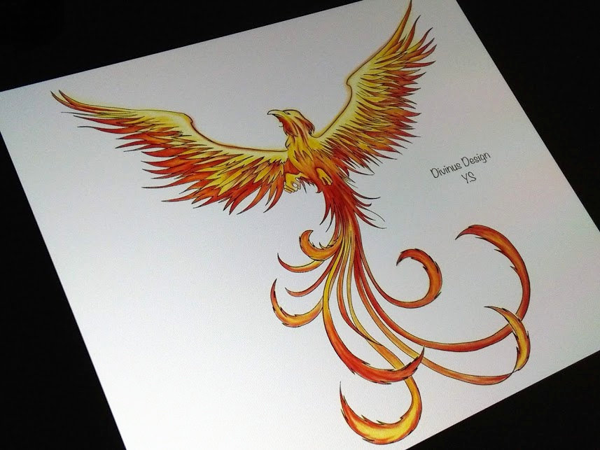 Feuer Phoenix Tattoo farbige schwarz und grau Versionen Etsy
