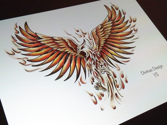 Waterproof Temporary Tattoo Sticker Colorful Beautiful Fire Phoenix Fake  Tatto Flash Tatoo Big Size For Women Men  Temporary Tattoos  AliExpress