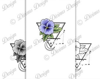 Capricorn Horoscope Flower Tattoo Tattoo Design and Tattoo - Etsy Capricorn Horoscope Flower Tattoo Tattoo Design and Tattoo - Etsy