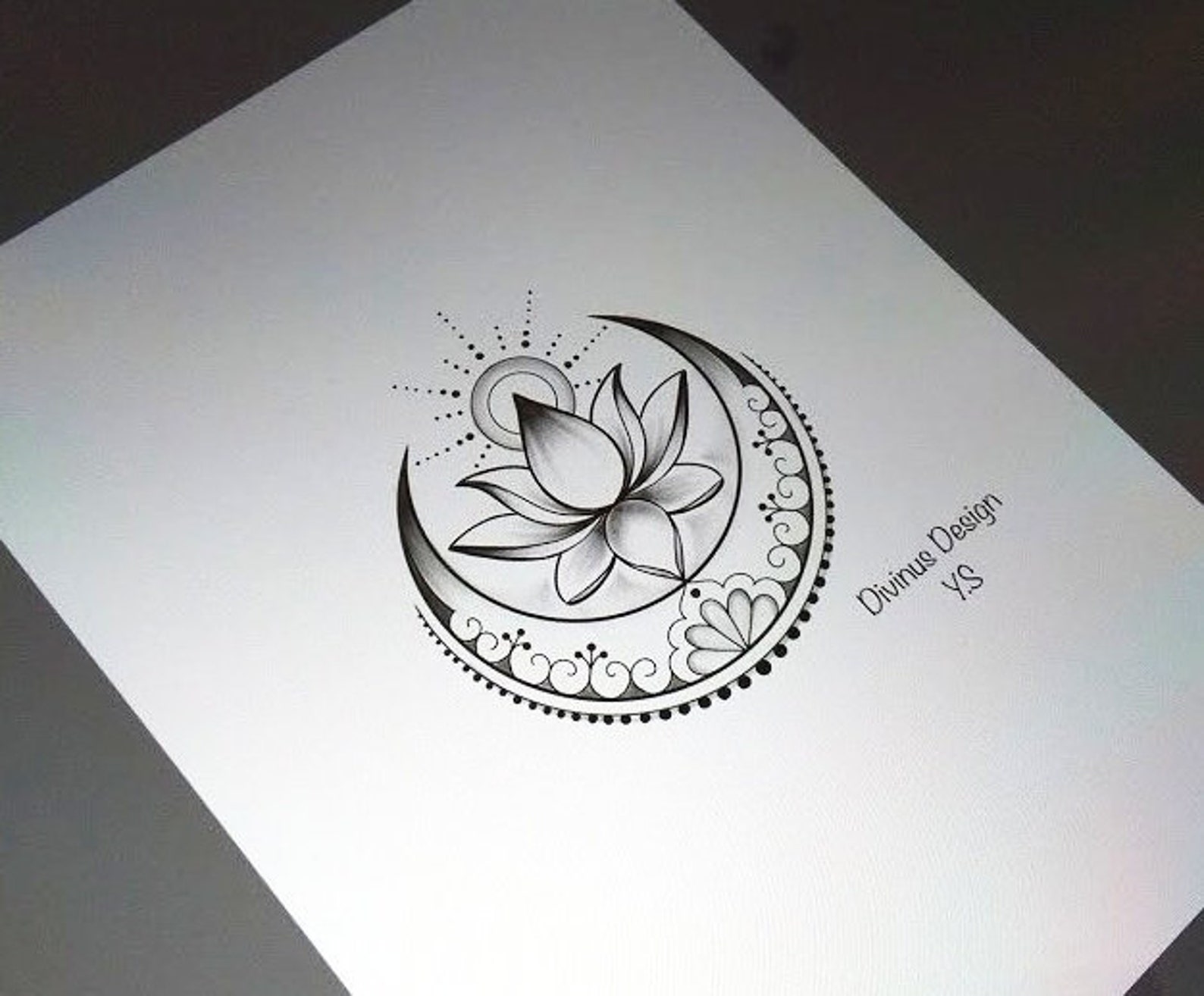 4. Moonflower Lotus Moon Tattoo Sleeve - wide 6
