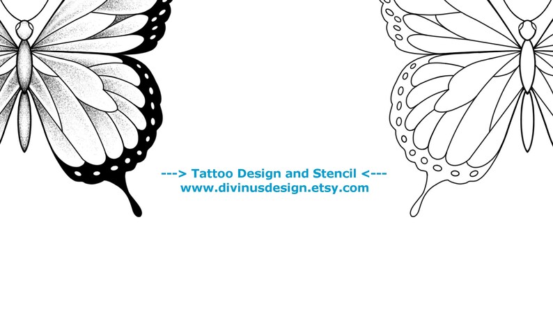 Butterfly Tattoo Design and Stencil Butterfly Tattoo | Etsy Israel