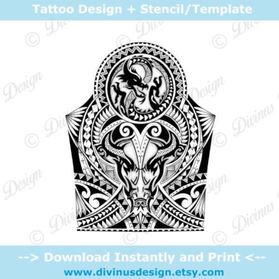 Half Sleeve Polynesian Tattoo Tattoo Design And Stencil Etsy