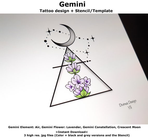 Premium Photo | Gemini sign tshirt tattoo design dark art illustration  isolated on white