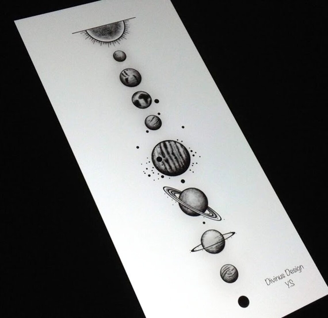 Simple Solar System Tattoo Design and Stencil Instant - Etsy