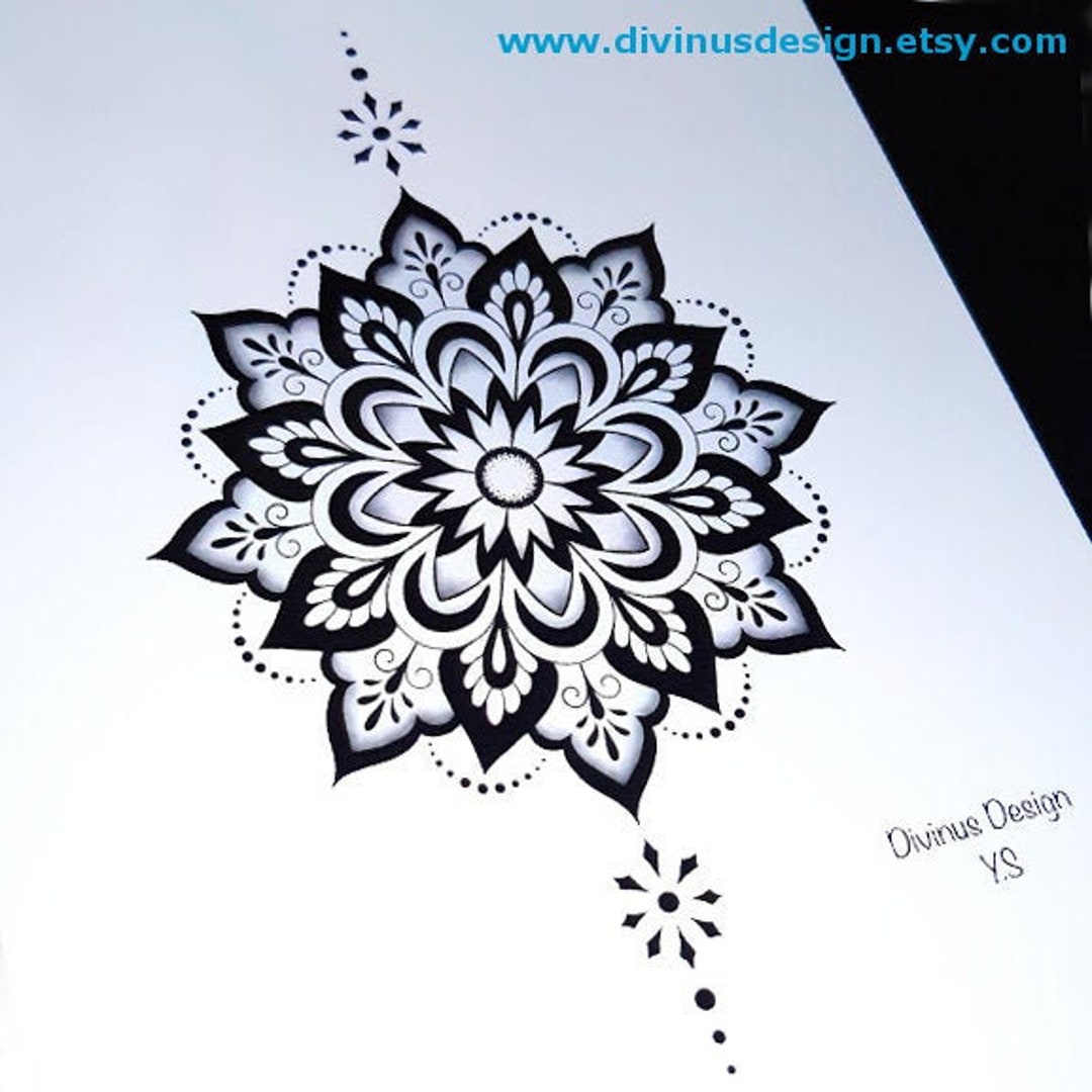 Flower Mandala Tattoo Design and Stencil/template Instant - Etsy