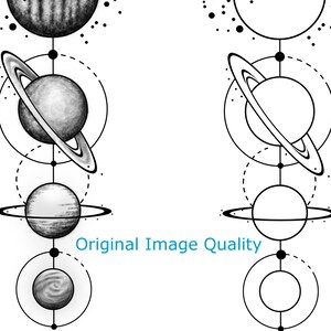 Geometric Solar System Tattoo Design and Stencil - Instant Digital ...