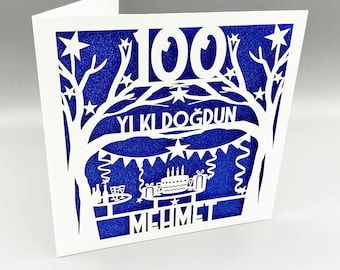 Personalised Turkish 100th Birthday Card 100th Birthday Card For Mum 100th Birthday Card Nan 100th Birthday Card For Dad 100th Birthday Gift