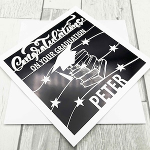 Tarjeta de graduación personalizada, tarjeta de graduación para él, tarjeta de examen aprobada, tarjeta de felicitación, regalo de graduación, regalo de graduación para ella