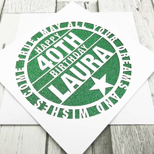 Personalisierte 40. Geburtstagskarte für Sie Individuell 40. Geburtstagskarte für Ihn 40. Grußkarte Papierschnitt 40. Geburtstagskarte Lasercut 40. Geschenk