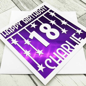 Biglietto personalizzato per il 18° compleanno Biglietto personalizzato per il 18° compleanno per lui Biglietto d'auguri per il 18° compleanno Papercut Biglietto per il 18° compleanno tagliato al laser Regalo per il 18° compleanno