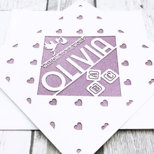 Personalisierte Baby-Karte, neues Baby-Geschenk, neue Baby-Mädchen-Karte, neues Baby-Geschenk, Glückwünsche neue Baby-Karte, neues Baby-Geschenk