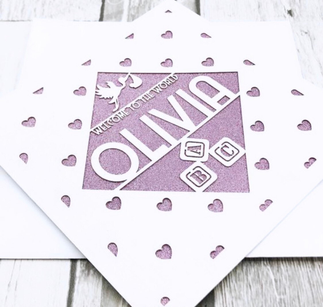 Personalised Baby Girl Card, New Baby Girl Gift, New Baby Girl Card, New Baby Gift, Congratulations New Baby Card, New Baby Gift