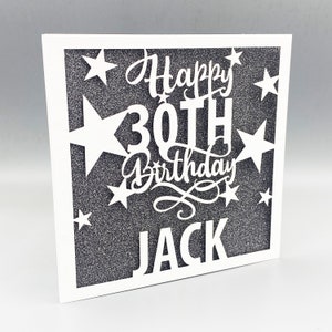 Carte personnalisée du 30e anniversaire Carte personnalisée du 30e anniversaire pour lui, sa carte de vœux Papercut 30e anniversaire Carte découpée au laser Cadeau du 30e anniversaire
