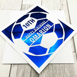 Carte personnalisée de football 10-9 8e 7e 6e 5e anniversaire 10e carte d'anniversaire carte de football 10e cadeau football pour petit-fils carte pour fils
