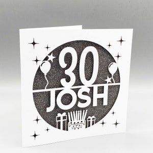 Personalised 60th Birthday Card For Women Custom 60th Birthday Card For Men 60th Greeting Card Papercut 60th Birthday Lasercut 60th Gift Black