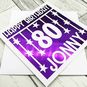 Personalisierte 80. Geburtstagskarte Personalisierte 80. Geburtstagskarte Für Ihn Ihr Grußkarte Papierschnitt 80. Geburtstagskarte Lasercut 80. Geburtstagsgeschenk