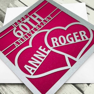 Carte personnalisée du 60e anniversaire, carte d'anniversaire pour mari, carte d'anniversaire pour femme, carte d'anniversaire pour maman et papa