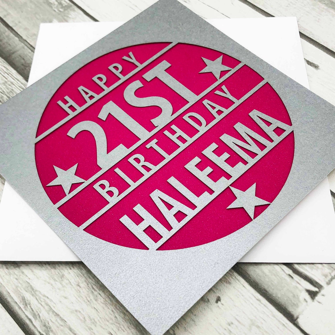 Personalised Laser-cut Birthday Card: Glitter Inlay, Custom Age - Etsy
