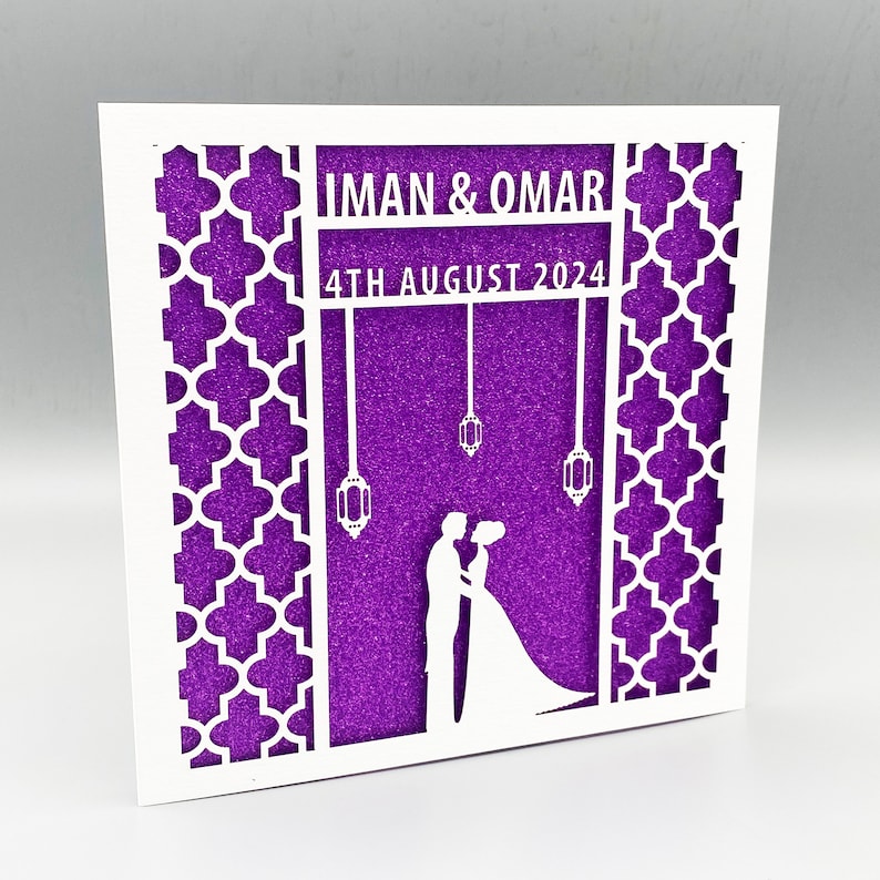 Personalised Muslim Wedding Card, Muslim Wedding Gift, Islamic Wedding Gift, Muslim Gifts, Islamic Wedding Card, Muslim Bride Gift image 8