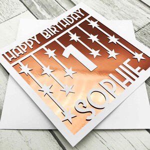 Personalisierte 1. Geburtstagskarte Mädchen Custom 1. Geburtstagskarte für Jungen 1. Grußkarte Papercut 1. Geburtstagskarte Lasercut 1. Geburtstagsgeschenk