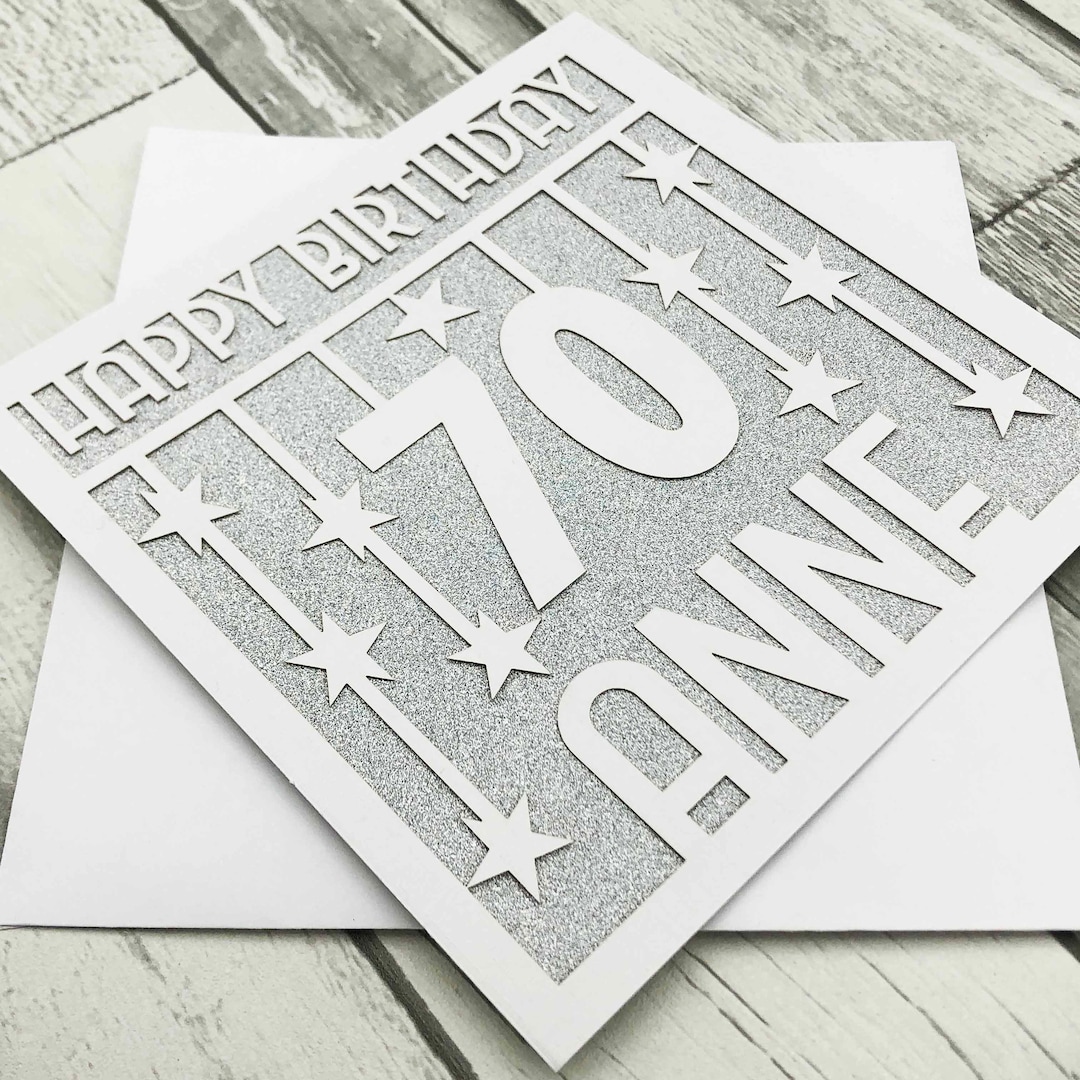 Personalised 70th Birthday Card for Women Custom 70th Birthday Card for ...