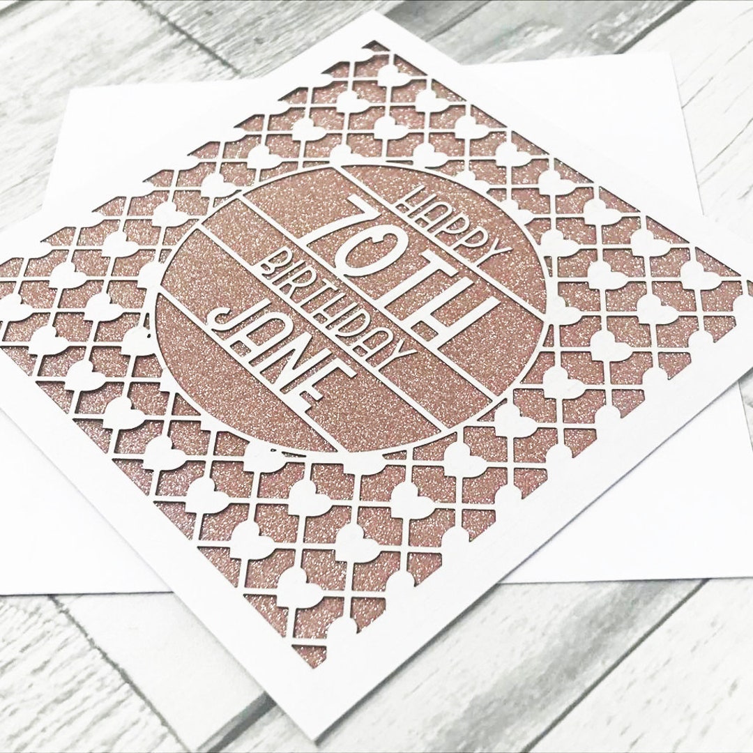 Personalised 70th Birthday Card for Women Custom 70th Birthday Card for ...