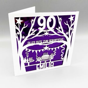Carte 90e anniversaire allemande personnalisée Carte 90e anniversaire pour lui Carte 90e anniversaire pour elle Carte 90e anniversaire pour maman Carte 90e anniversaire