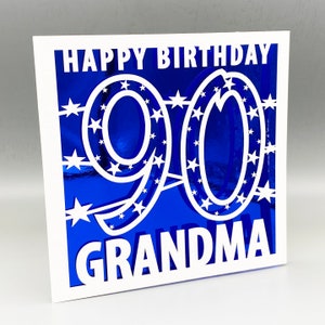 Carte personnalisée des 90 ans Carte des 90 ans personnalisée pour lui et sa carte de voeux Carte des 90 ans découpée dans du papier Carte des 90 ans découpée au laser Cadeau des 90 ans