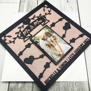 Carte photo de mariage personnalisée, carte photo mariée et marié, carte de mariage pour fille, cadeau de mariage, cartes de mariage pour hommes, cartes de mariage UK
