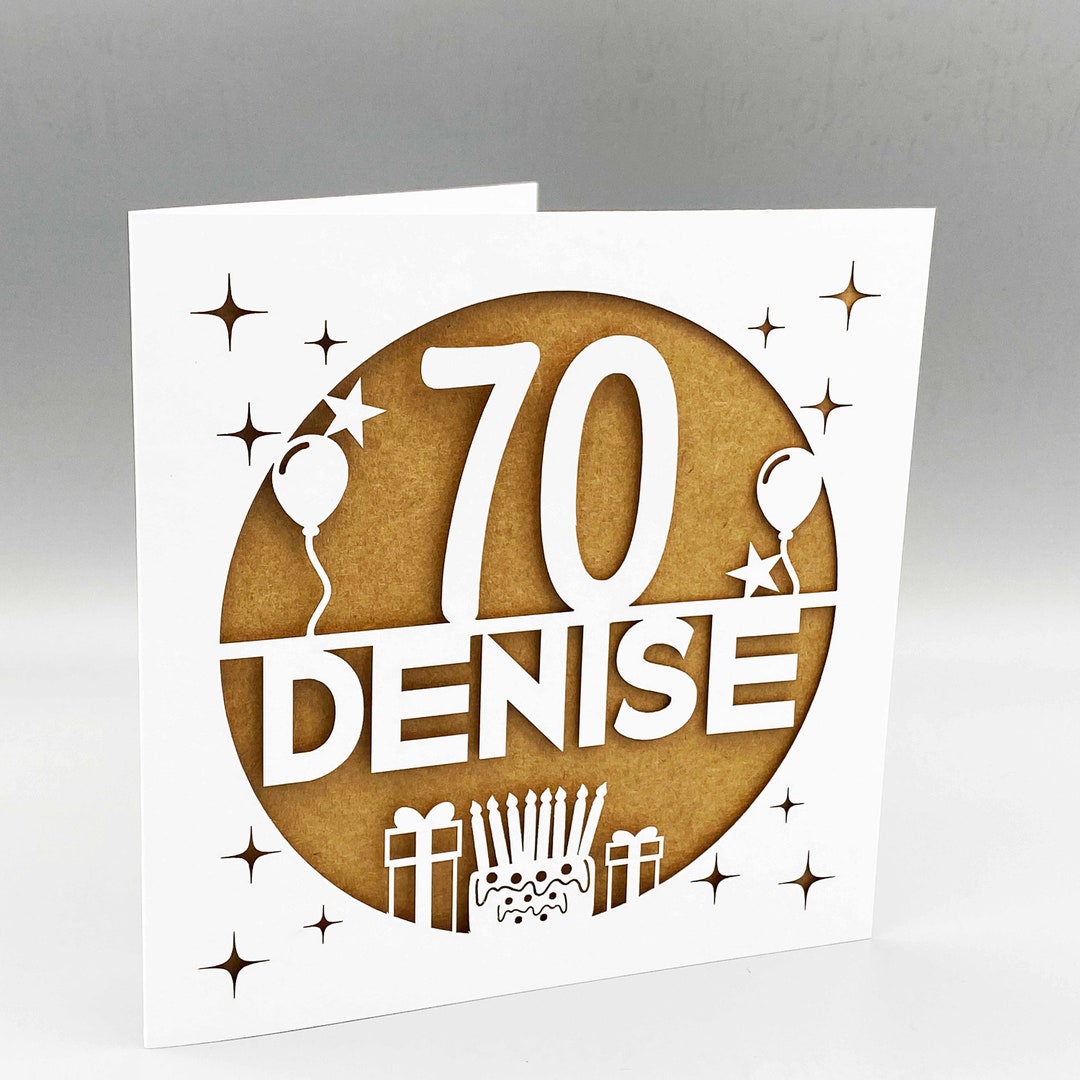 Personalised 70th Birthday Card, Laser Cut Papercut Design - Etsy UK