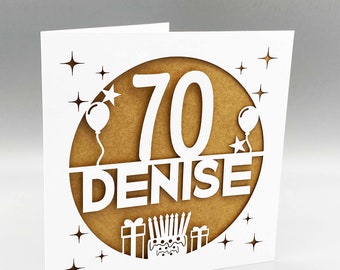 Personalised 70th Birthday Card, 70th Birthday Card For Mum, 70th Birthday Card For Women, 70th Birthday Card For Men, 70th Birthday Card